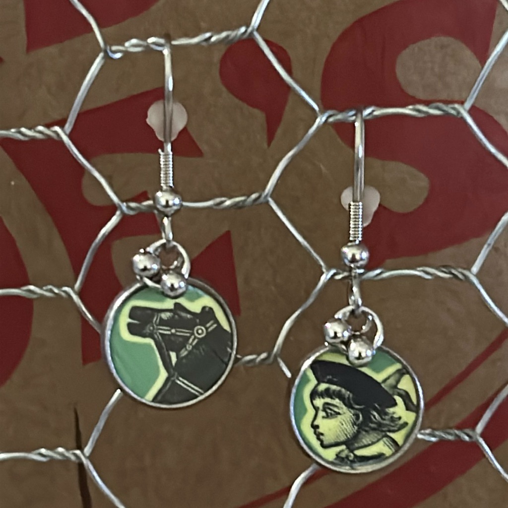 Trader Joe’s Earrings 12mm Girl And Horse